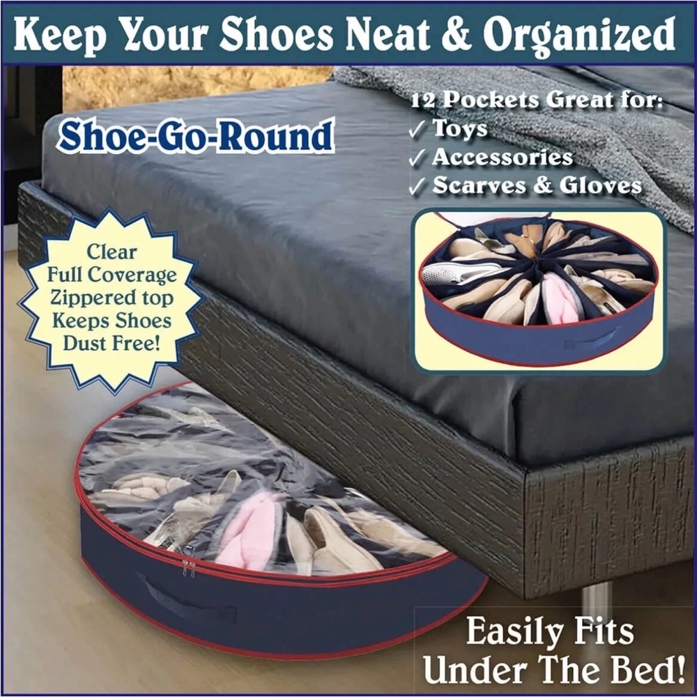 Under Bed Shoe Organizer - Blue